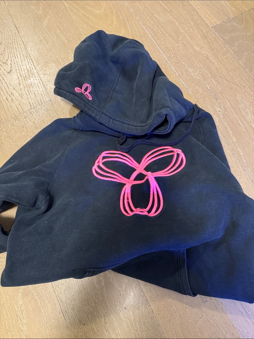 TNA Black Hoodie with Pink Loop Logo